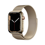 GETIT.QA- Qatar’s Best Online Shopping Website offers APPLE WATCH SERIES 7 GPS + CELLULAR MKJY3 45MM GOLD STAINLESS STEEL CASE WITH GOLD MILANESE LOOP at the lowest price in Qatar. Free Shipping & COD Available!