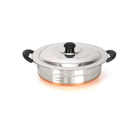 GETIT.QA- Qatar’s Best Online Shopping Website offers CHEFLINE STAINLESS STEEL URULI WITH COPPER BOTTOM 24CM INDIA at the lowest price in Qatar. Free Shipping & COD Available!