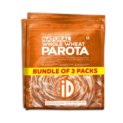 GETIT.QA- Qatar’s Best Online Shopping Website offers ID NATURAL FROZEN WHOLE WHEAT MALABAR PAROTA VALUE PACK  3 X 400 G at the lowest price in Qatar. Free Shipping & COD Available!
