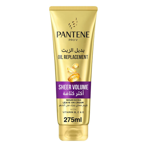 GETIT.QA- Qatar’s Best Online Shopping Website offers PANTENE PRO-V HAIR OIL REPLACEMENT LEAVE ON CREAM SHEER VOLUME 275 ML at the lowest price in Qatar. Free Shipping & COD Available!