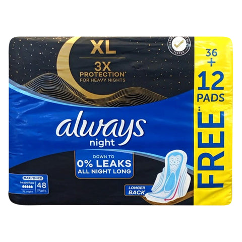 Always Night Maxi Thick XL Sanitary Pads with Wings 48 pcs