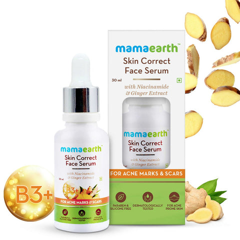 GETIT.QA- Qatar’s Best Online Shopping Website offers MAMAEARTH SKIN CORRECT FACE SERUM WITH NIACINAMIDE AND GINGER EXTRACT FOR ACNE MARKS & SCARS 30 ML at the lowest price in Qatar. Free Shipping & COD Available!