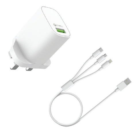 GETIT.QA- Qatar’s Best Online Shopping Website offers IENDS TRAVEL CHARGER WITH 3IN1 CABLE AD327 at the lowest price in Qatar. Free Shipping & COD Available!