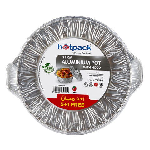 Hotpack Aluminium Pot With Hood Size 25cm 5+1