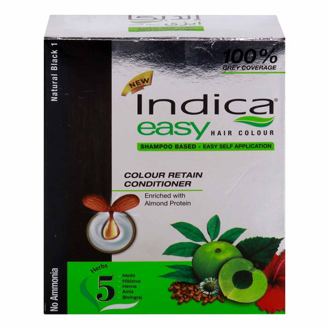 GETIT.QA- Qatar’s Best Online Shopping Website offers INDICA EASY HAIR COLOUR NATURAL BLACK 97.5 ML at the lowest price in Qatar. Free Shipping & COD Available!