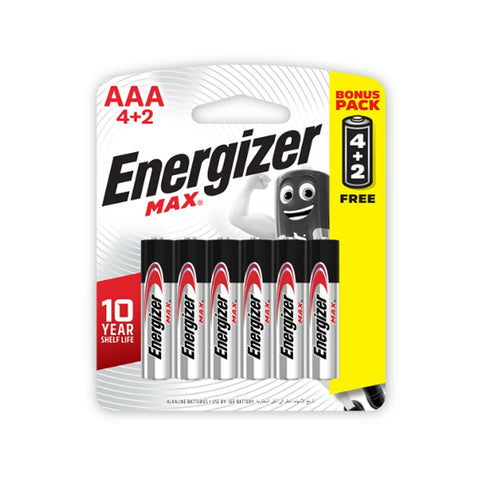 GETIT.QA- Qatar’s Best Online Shopping Website offers ENERGIZER MAX AAA ALKALINE BATTERY 4+2 at the lowest price in Qatar. Free Shipping & COD Available!