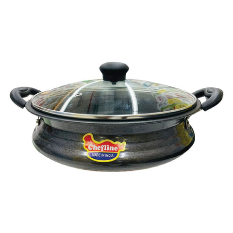 GETIT.QA- Qatar’s Best Online Shopping Website offers CHEFLINE NON-STICK URULI WITH LID-- 26 CM at the lowest price in Qatar. Free Shipping & COD Available!