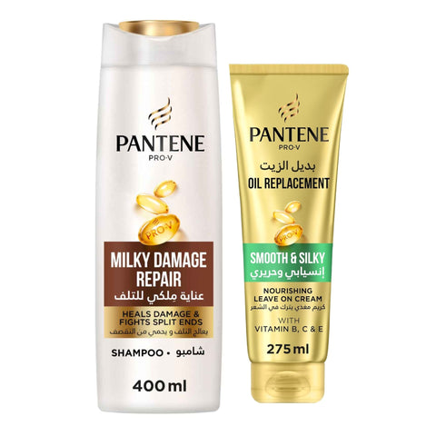 Pantene Pro-V Milky Damage Repair Shampoo 400 ml + Oil Replacement 275 ml