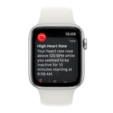 GETIT.QA- Qatar’s Best Online Shopping Website offers APPLE WATCH SE GPS SILVER ALUMINIUM CASE WITH WHITE SPORT BAND-- 40 MM-- MNJV3AE at the lowest price in Qatar. Free Shipping & COD Available!