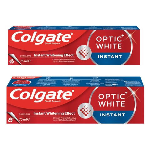 Colgate Toothpaste Optic White Instant Value Pack 2 x 75 ml