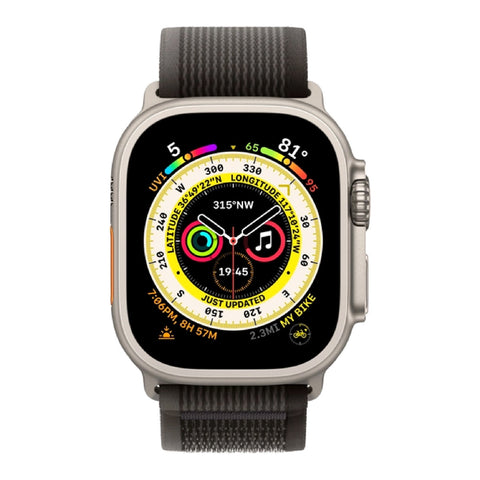 GETIT.QA- Qatar’s Best Online Shopping Website offers APPLE WATCH ULTRA GPS + CELLULAR TITANIUM CASE WITH BLACK/GRAY TRAIL LOOP, 49 MM, SMALL/MEDIUM (BAND SIZE), MQFW3 at the lowest price in Qatar. Free Shipping & COD Available!