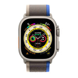 GETIT.QA- Qatar’s Best Online Shopping Website offers APPLE WATCH ULTRA GPS + CELLULAR TITANIUM CASE WITH BLUE/GRAY TRAIL LOOP, 49 MM, SMALL/MEDIUM (BAND SIZE), MNHL3 at the lowest price in Qatar. Free Shipping & COD Available!