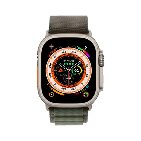 GETIT.QA- Qatar’s Best Online Shopping Website offers APPLE WATCH ULTRA GPS + CELLULAR TITANIUM CASE WITH GREEN ALPINE LOOP, 49 MM, MEDIUM (BAND SIZE), MQFN3 at the lowest price in Qatar. Free Shipping & COD Available!