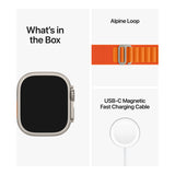 GETIT.QA- Qatar’s Best Online Shopping Website offers APPLE WATCH ULTRA GPS + CELLULAR TITANIUM CASE WITH ORANGE ALPINE LOOP, 49 MM, LARGE (BAND SIZE), MQFM3 at the lowest price in Qatar. Free Shipping & COD Available!