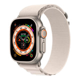 GETIT.QA- Qatar’s Best Online Shopping Website offers APPLE WATCH ULTRA GPS + CELLULAR TITANIUM CASE WITH STARLIGHT ALPINE LOOP, 49 MM, MEDIUM (BAND SIZE), MQFR3 at the lowest price in Qatar. Free Shipping & COD Available!