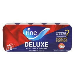 Fine Deluxe Velvety Thick Toilet Paper 3 Ply 10 Rolls