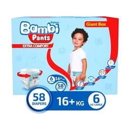 Bambi Diaper Pants Box Size 6 XXL 16+ kg 58 pcs