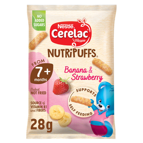 Nestle Cerelac Banana & Strawberry Nutri Puffs from 7+ Months 28 g
