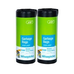 LuLu Wisepicks Garbage Bags Roll Black 50 Gallon 75cm x 103 cm 2 x 20pcs