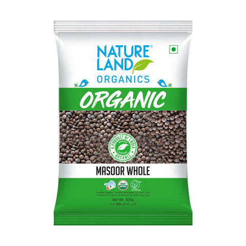 Natureland Organics Masoor Whole 500 g