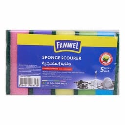 Famwel Sponge Scourer Multi Colour 50H 5 pcs
