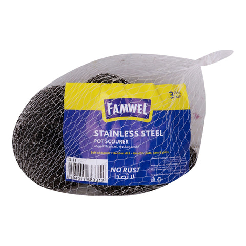 Famwel Stainless Steel Pot Scourer LL11 3 pcs