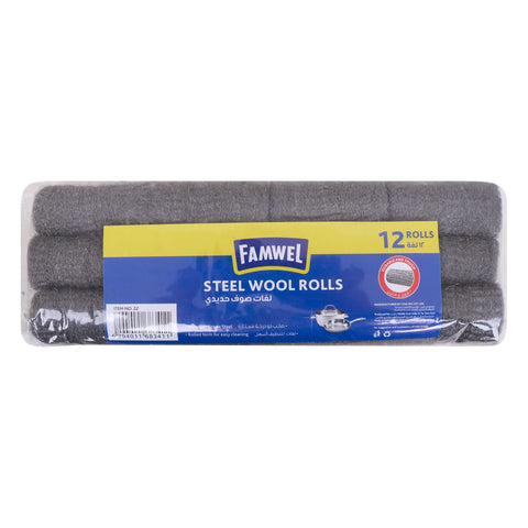 Famwel Steel Wool Rolls No.22 12 Rolls