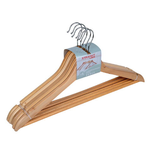 GETIT.QA- Qatar’s Best Online Shopping Website offers STRAIGHT LINE WOODEN CLOTH HANGER, 5 PCS, 616611 at the lowest price in Qatar. Free Shipping & COD Available!