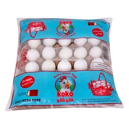 KoKo Fresh White Eggs Medium 30 pcs