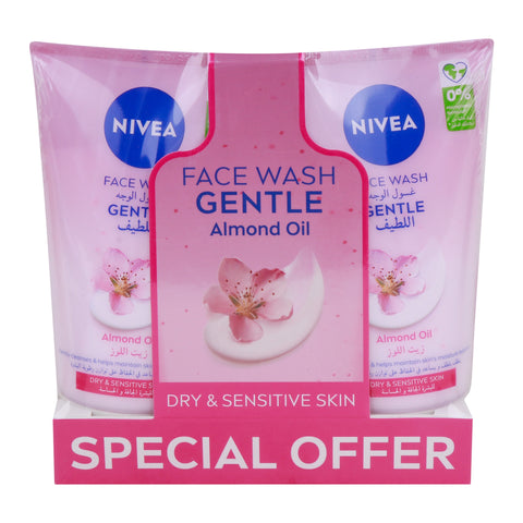 Nivea Gentle Face Wash With Almond Oil 2 x 150 ml