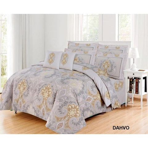 Barbarella Cotton Double Fitted Sheet Set, 3 pcs, 144 Thread Count, Dahvo