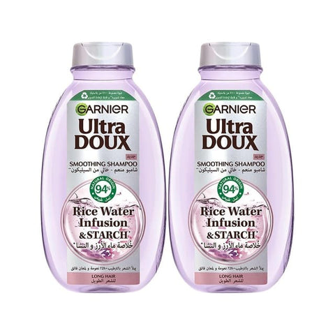 Garnier Ultra Doux Rice Water Infusion & Starch Smoothing Shampoo Value Pack 2 x 400 ml