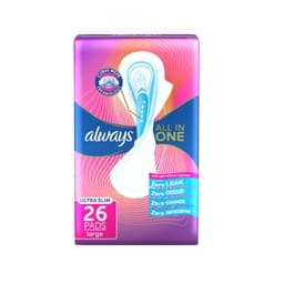 Always All In One Ultra Slim Large Sanitary Pads 26 pcs