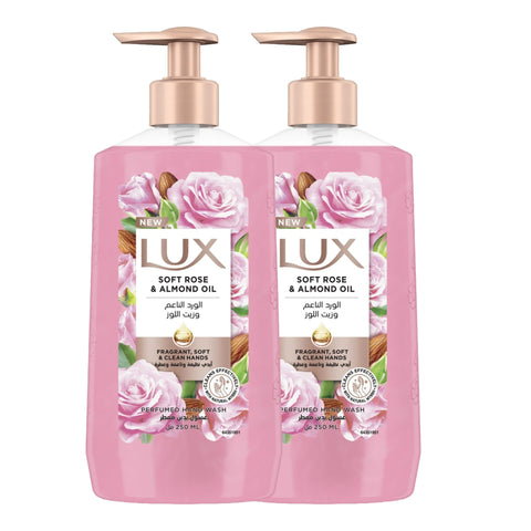 Lux Soft Rose & Almond Oil Perfumed Hand Wash Value Pack 2 x 250 ml