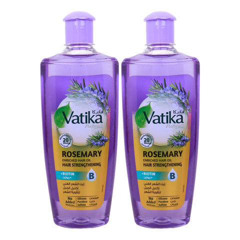 Vatika Naturals Hair Strengthening Rosemary Enriched Hair Oil + Biotin Value Pack 2 x 300 ml