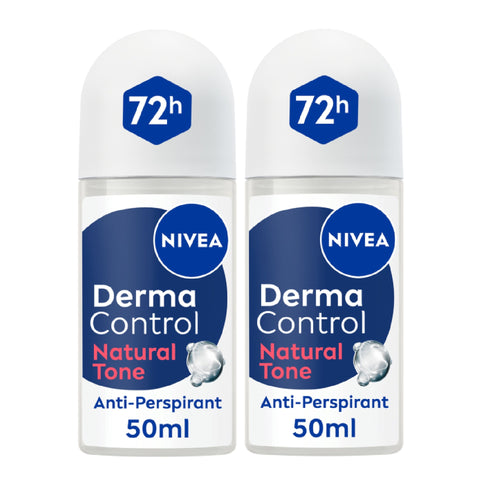 Nivea Derma Control Natural Tone Anti-Perspirant Roll On For Women 2 x 50 ml