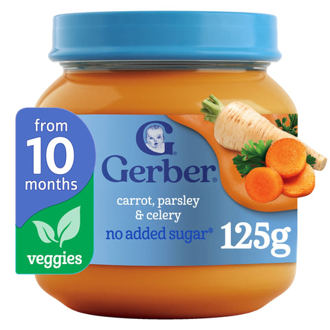 Gerber Baby Food Carrot, Parsley & Celery Puree No Added Sugar from 10 Months Jar 125 g