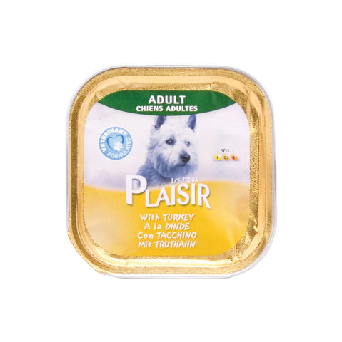 GETIT.QA- Qatar’s Best Online Shopping Website offers PLAISIR PATE WITH TURKEY DOG FOOD 150 G at the lowest price in Qatar. Free Shipping & COD Available!