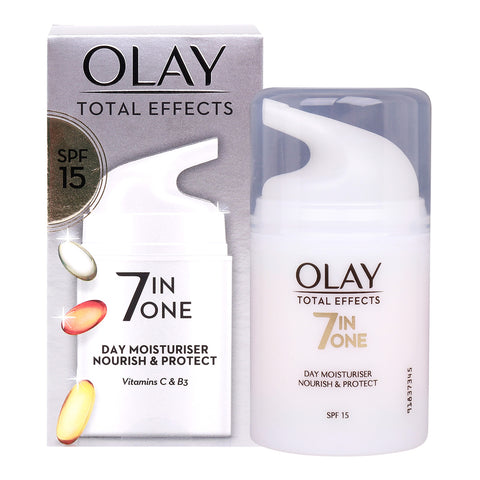 GETIT.QA- Qatar’s Best Online Shopping Website offers OLAY TOTAL EFFECTS 7INONE NOURISH & PROTECT DAY MOISTURIZER SPF15 50 ML at the lowest price in Qatar. Free Shipping & COD Available!