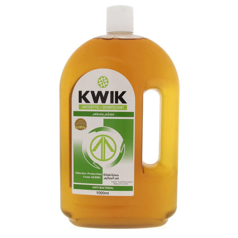 GETIT.QA- Qatar’s Best Online Shopping Website offers KWIK ANTISEPTIC DISINFECTANT ANTI BACTERIAL LIQUID 1 LITRE
 at the lowest price in Qatar. Free Shipping & COD Available!