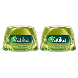 Vatika Naturals Hair Fall Control Styling Hair Cream Ghergir Cactus & Olive Strengthens & Nourishes Weak Hair 2 x 140 ml