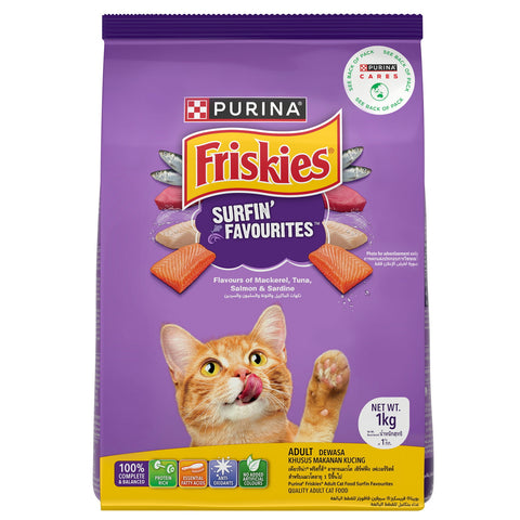 GETIT.QA- Qatar’s Best Online Shopping Website offers PURINA FRISKIES SURFIN FAVOURITES DRY CAT FOOD 1 KG at the lowest price in Qatar. Free Shipping & COD Available!