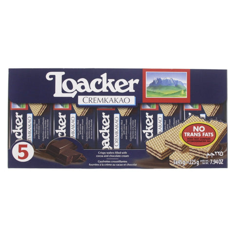 GETIT.QA- Qatar’s Best Online Shopping Website offers LOACKER CREAMKAKAO WAFERS 5 X 45G at the lowest price in Qatar. Free Shipping & COD Available!