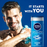 GETIT.QA- Qatar’s Best Online Shopping Website offers NIVEA MEN VITALITY FRESH SHOWER GEL 250 ML at the lowest price in Qatar. Free Shipping & COD Available!