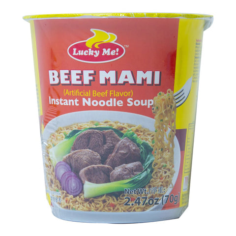 GETIT.QA- Qatar’s Best Online Shopping Website offers LUCKY ME INSTANT NOODLE SOUP BEEF MAMI 70 G at the lowest price in Qatar. Free Shipping & COD Available!