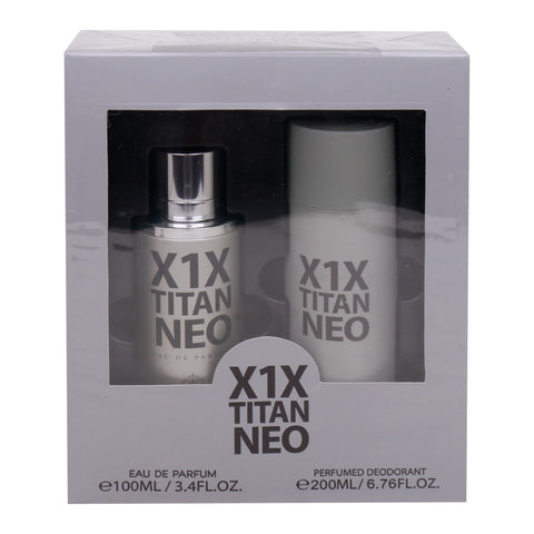 GETIT.QA- Qatar’s Best Online Shopping Website offers Hubert X1X Titan Neo Eau de Parfum 100 ml + Deodorant 200 ml at the lowest price in Qatar. Free Shipping & COD Available!