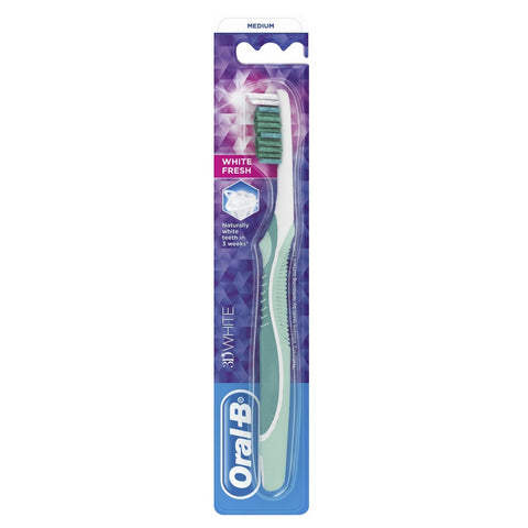 GETIT.QA- Qatar’s Best Online Shopping Website offers ORAL-B 3D WHITE FRESH 40 MEDIUM MANUAL TOOTHBRUSH ASSORTED COLOR at the lowest price in Qatar. Free Shipping & COD Available!