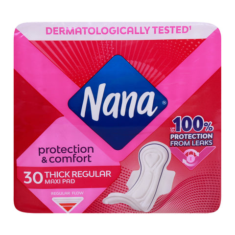 GETIT.QA- Qatar’s Best Online Shopping Website offers NANA MAXI THICK NORMAL PADS WITH WINGS 30 PCS at the lowest price in Qatar. Free Shipping & COD Available!