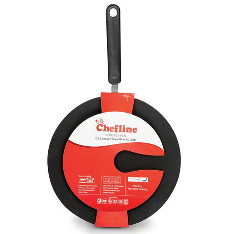 GETIT.QA- Qatar’s Best Online Shopping Website offers CHEFLINE NON-STICK CONCAVE TAWA, 28 CM, XCT28R at the lowest price in Qatar. Free Shipping & COD Available!