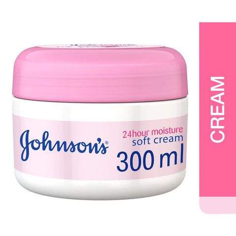 GETIT.QA- Qatar’s Best Online Shopping Website offers JOHNSON'S BODY CREAM 24 HOUR MOISTURE SOFT 300 ML at the lowest price in Qatar. Free Shipping & COD Available!